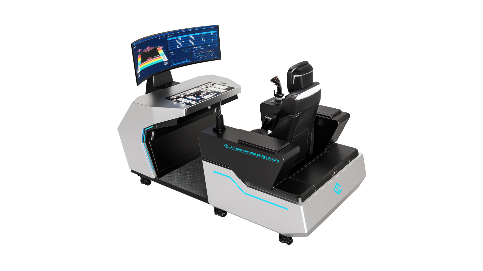 设有集成化控制台，包含各类按钮、旋钮和操纵杆，高度还原真实驾驶舱的操作逻辑，方便训练者进行设备控制、参数调节等操作。